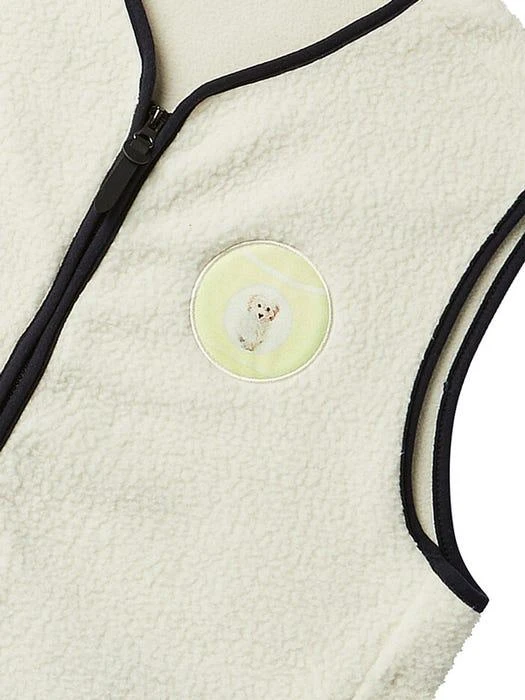 商品beyondcloset|Tennis Ball Patch Fleece Zip-up Vest,价格¥661,第5张图片详细描述