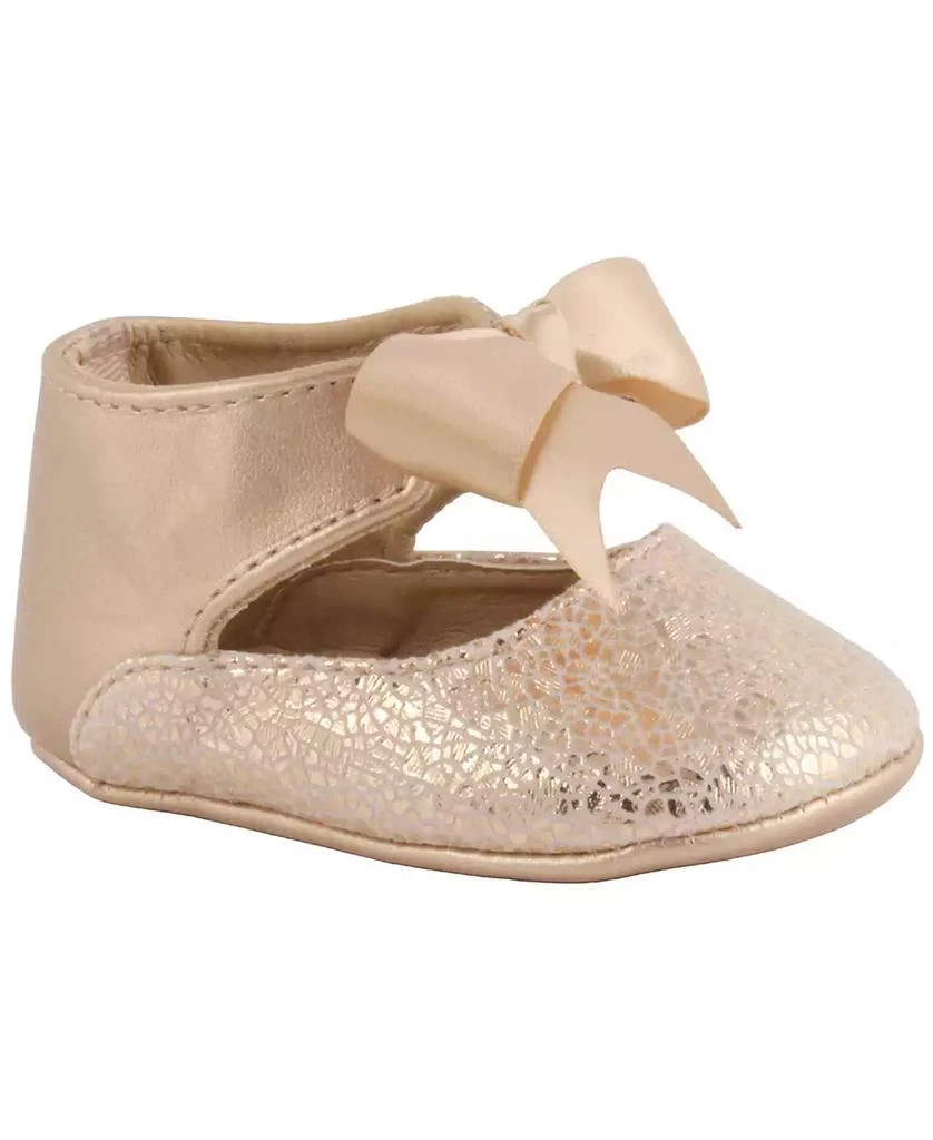 商品Baby Deer|Baby Girl Metallic Foil PU Ankle Strap Dress Shoe with Bow,价格¥319,第1张图片