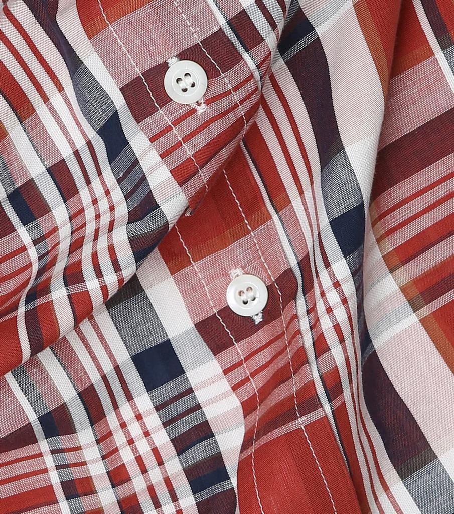 商品Brunello Cucinelli|格纹棉质和亚麻衬衫,价格¥1541,第5张图片详细描述
