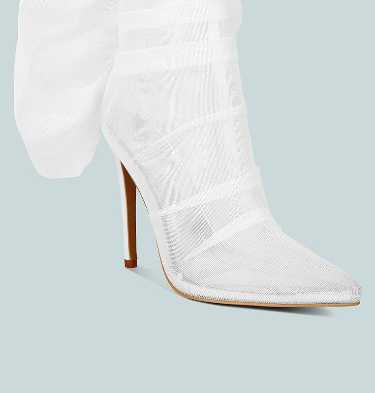 London Rag | Princess Organza Wrapped Style Heeled Ankle Boots 413.56元 商品图片