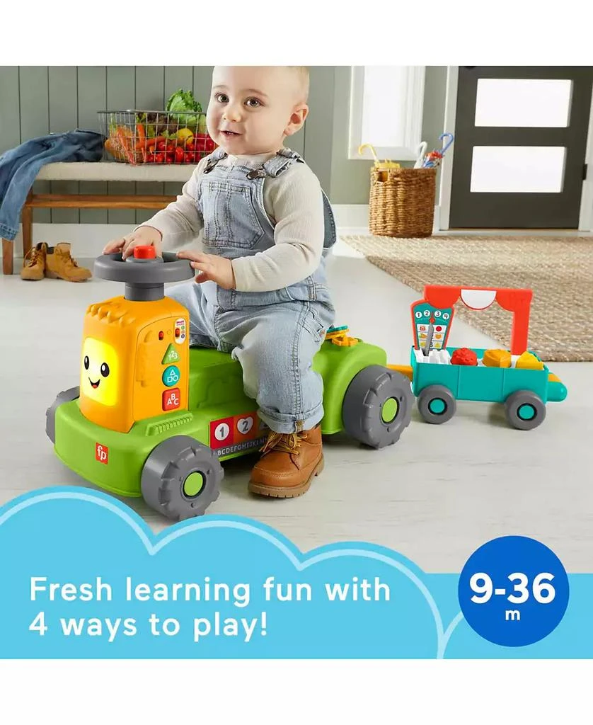 商品Fisher Price|Laugh Learn 4-in-1 Farm to Market Tractor Ride-on Learning Toy,价格¥277,第3张图片详细描述