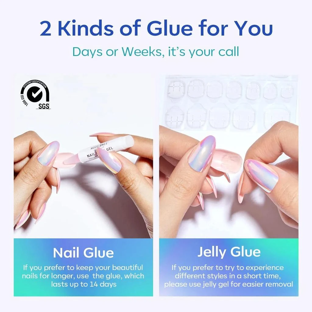 Bet on You - 24 Fake Nails 12 Sizes Short Almond Press on Nails Kit 商品