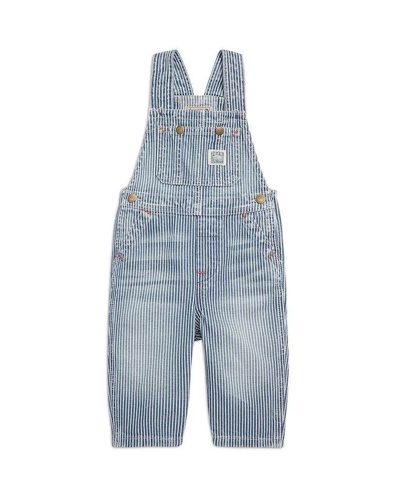 商品Ralph Lauren|Boys' Striped Cotton Denim Overall - Baby,价格¥483,第1张图片
