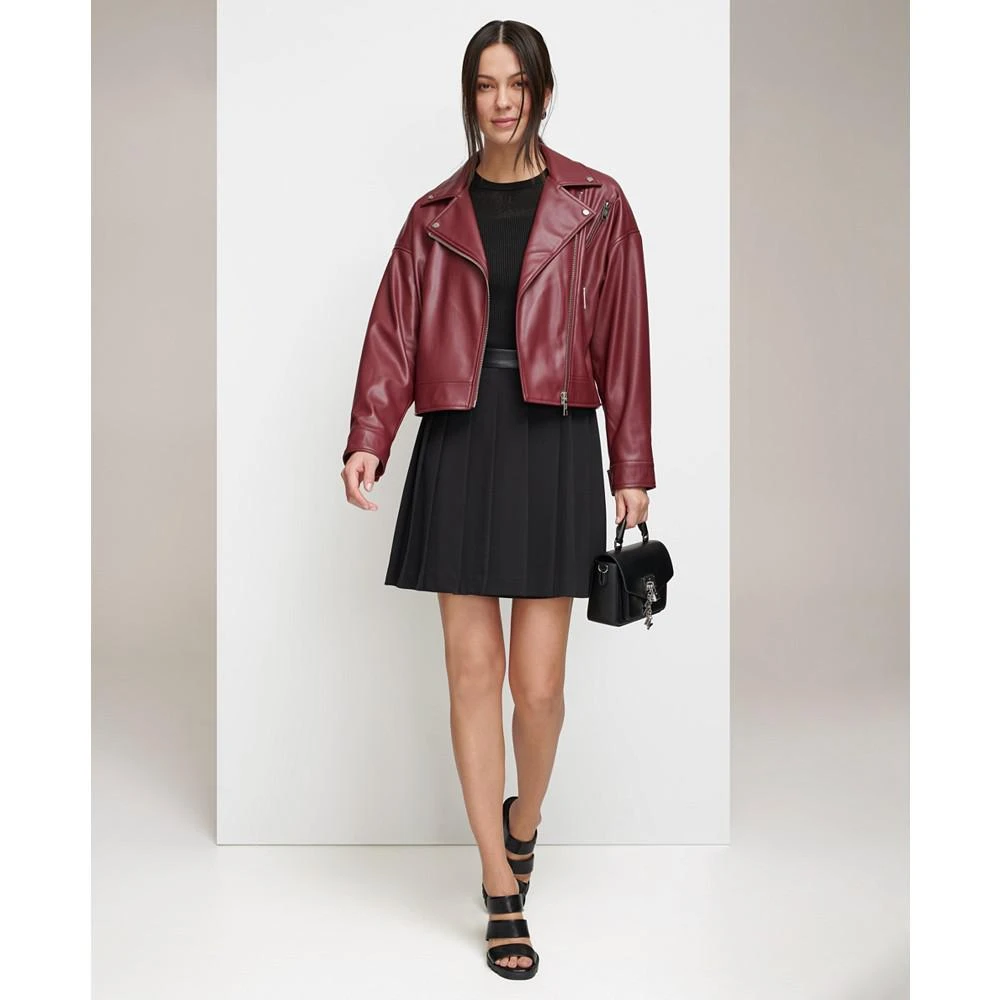 商品DKNY|Women's Faux-Leather Moto Jacket,价格¥1413,第3张图片详细描述