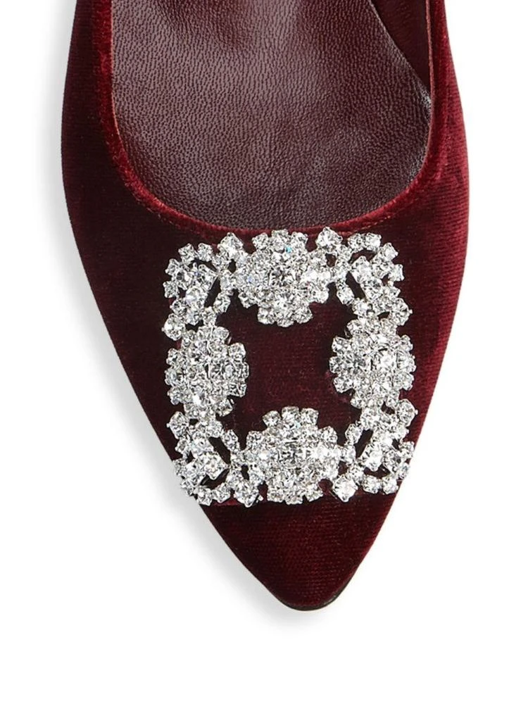 商品Manolo Blahnik|天鹅绒钻扣平底鞋,价格¥4422,第3张图片详细描述