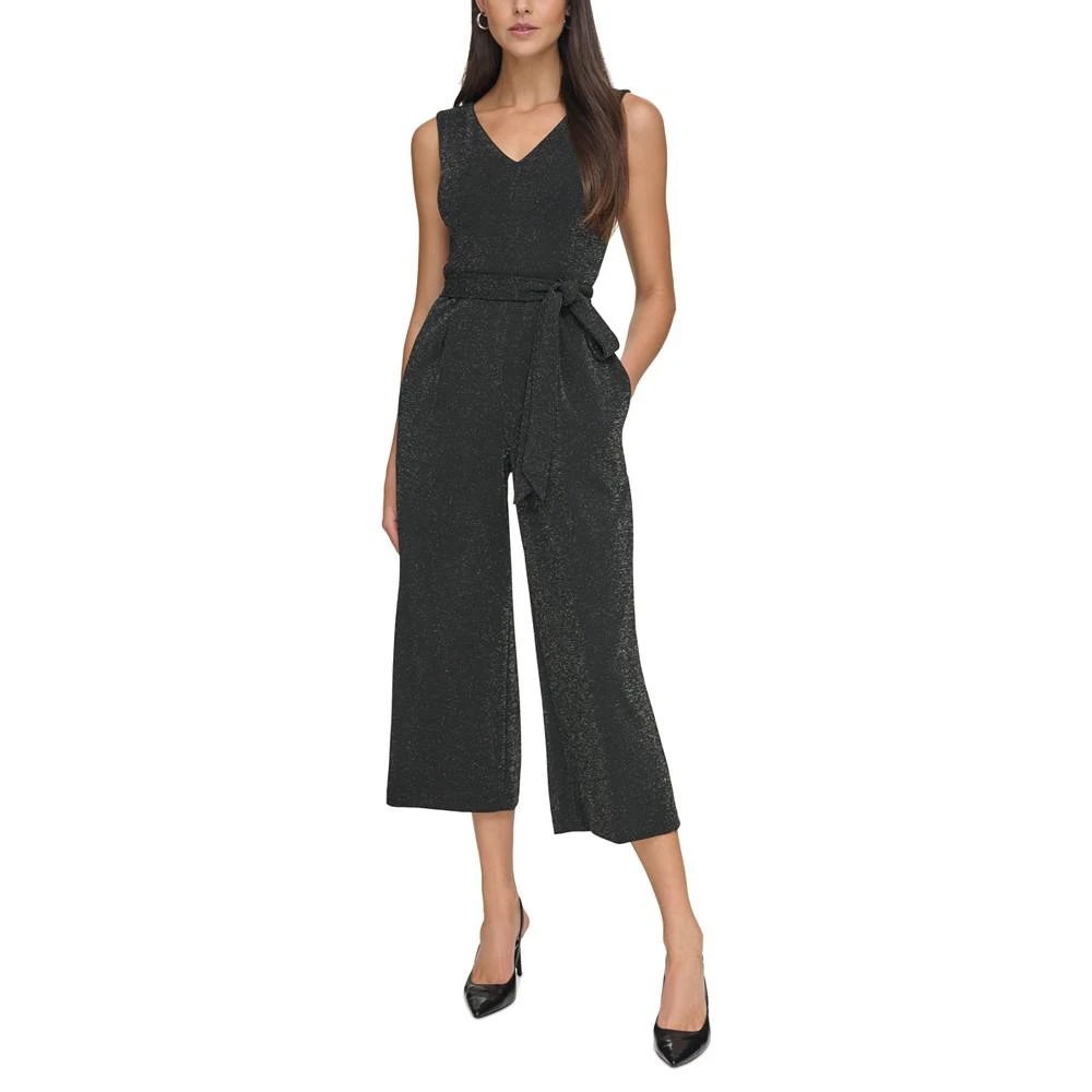 商品Calvin Klein|Women's Metallic Cropped Jumpsuit,价格¥591,第1张图片