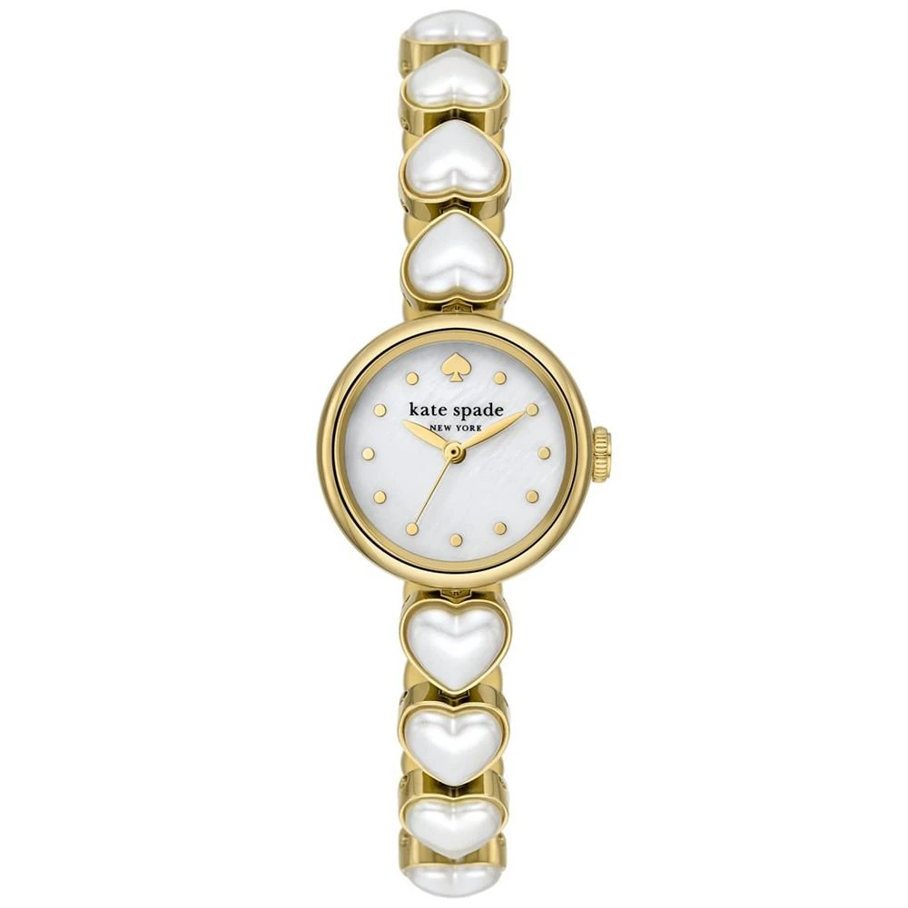 商品Kate Spade|Women's Monroe Three Hand Gold-Tone Stainless Steel and Imitation Pearl Watch 24mm,价格¥1717,第1张图片
