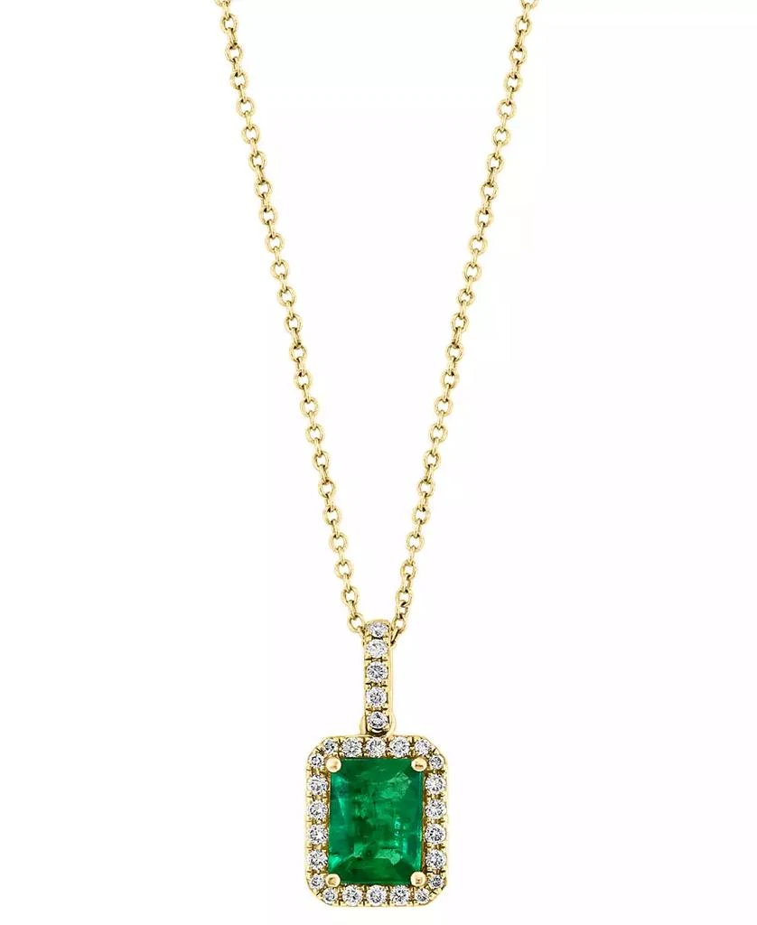 商品Effy|Brasilica by EFFY® Emerald (1-3/8 ct. t.w.) and Diamond (1/4 ct. t.w.) Pendant Necklace in 14k Gold or 14k White Gold, Created for Macy's,价格¥7704,第2张图片详细描述