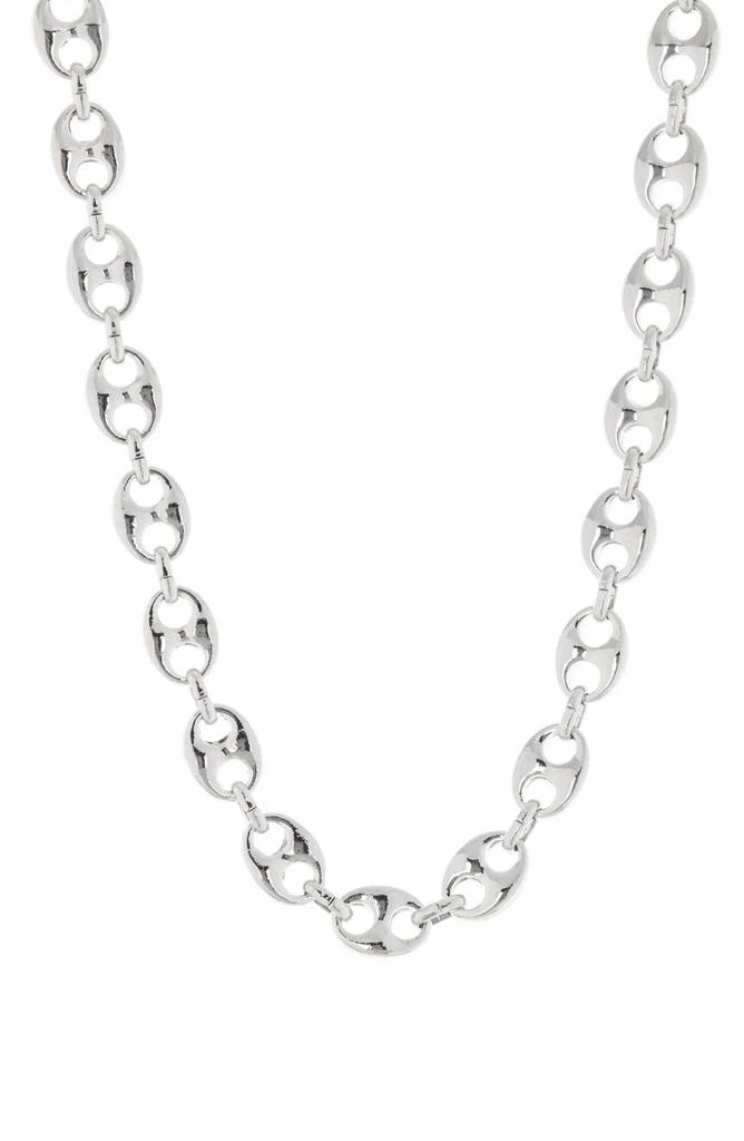 商品MESHMERISE|18K White Gold Plate Puffed Mariner Chain Necklace,价格¥755,第1张图片