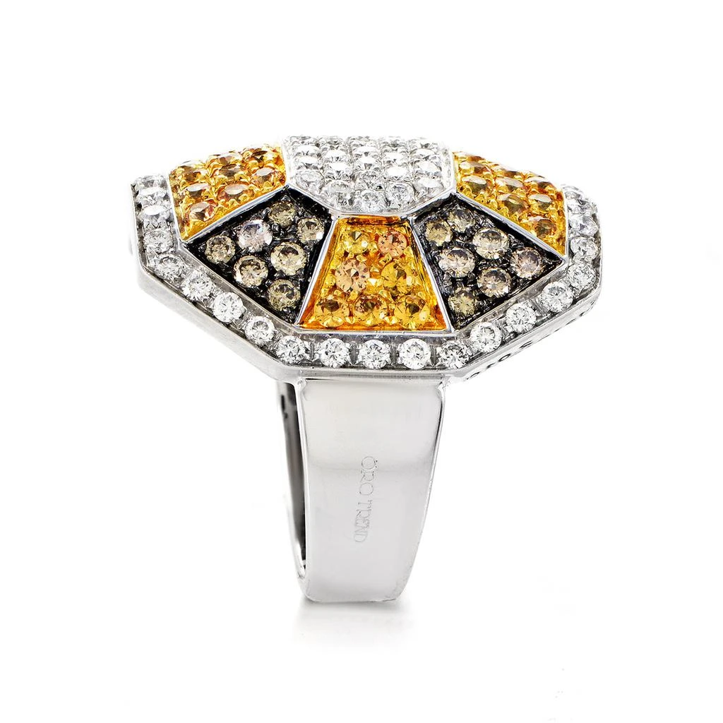 商品Oro Trend|18K White Gold Diamond & Yellow Sapphire Ring,价格¥33965,第3张图片详细描述