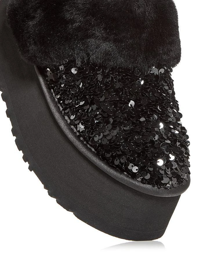 Women's Funkette Chunky Sequin & Shearling Slingback Platform Slippers 商品