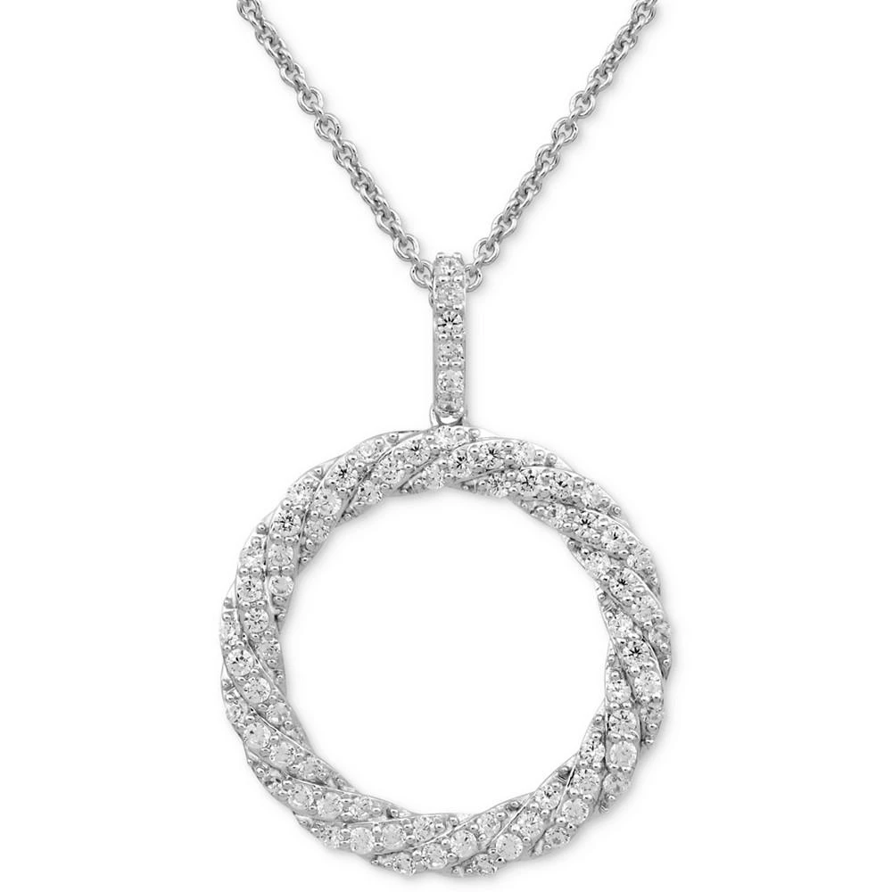 商品Macy's|Diamond Circle 18" Pendant Necklace (1/2 ct. t.w.) in Sterling Silver,价格¥10248,第1张图片