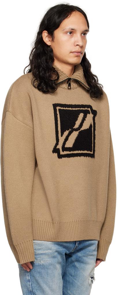 Brown Turtleneck Sweater商品第2张图片规格展示