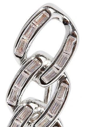商品NOIR JEWELRY|Chain Gang rhodium-plated crystal ear cuffs,价格¥299,第3张图片详细描述