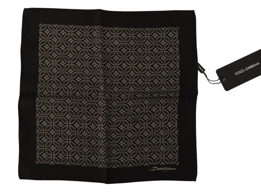 商品Dolce & Gabbana|Dolce & Gabbana Black Patterned DG Printed Square Handkerchief Scarf,价格¥964,第1张图片