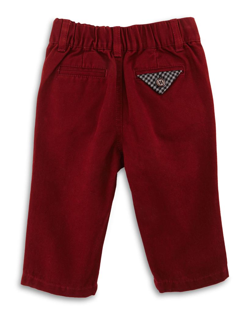 Twill Straight-Leg Pants, Maroon, Size 2T-7Y商品第2张图片规格展示