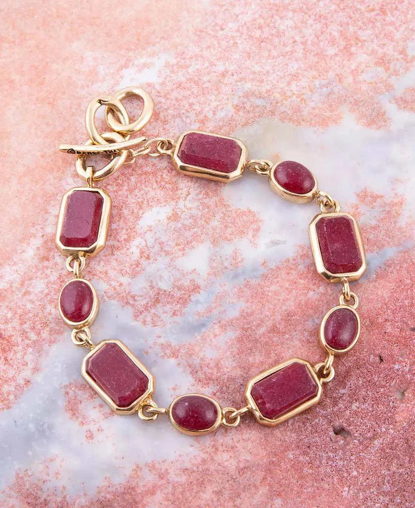 商品Barse|Delicately Genuine Red Onyx Rectangle and Circle Link Bracelet,价格¥1124,第3张图片详细描述