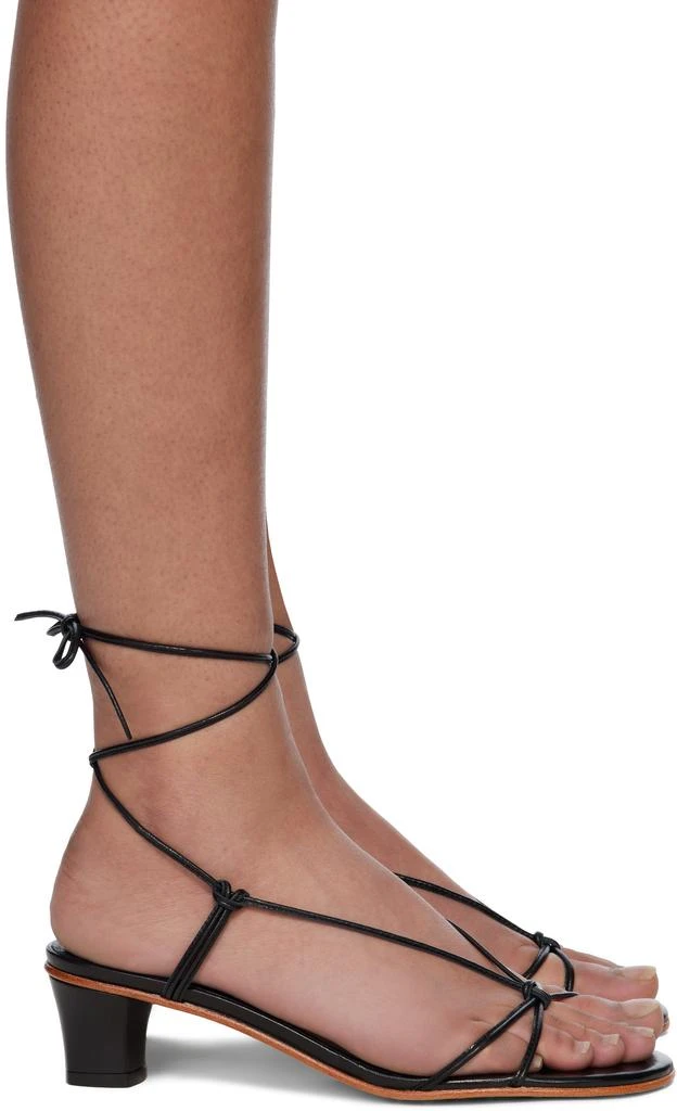 商品Martiniano|Black Spaghetti Heeled Sandals,价格¥4228,第1张图片