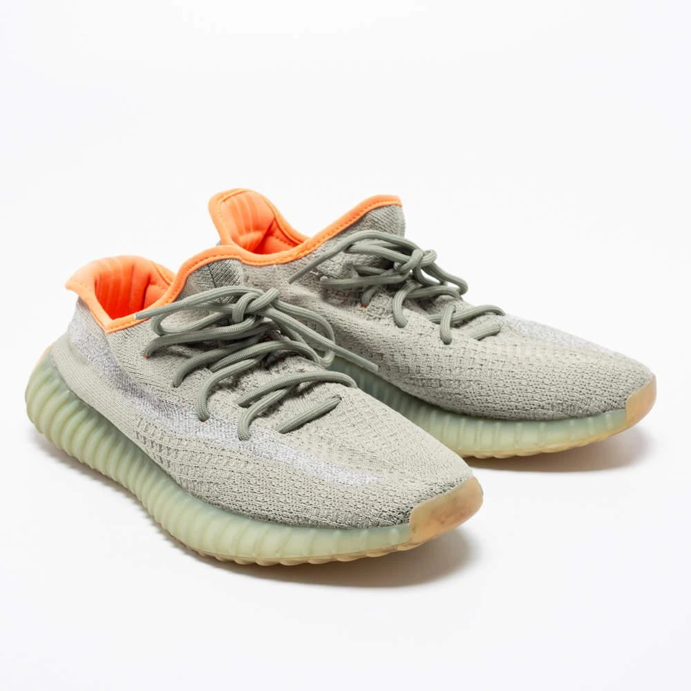 商品[二手商品] YEEZY|Yeezy x adidas Grey Knit Fabric Boost 350 V2 Desert Sage Reflective Sneakers Size 43 2/3,价格¥2669,第4张图片详细描述