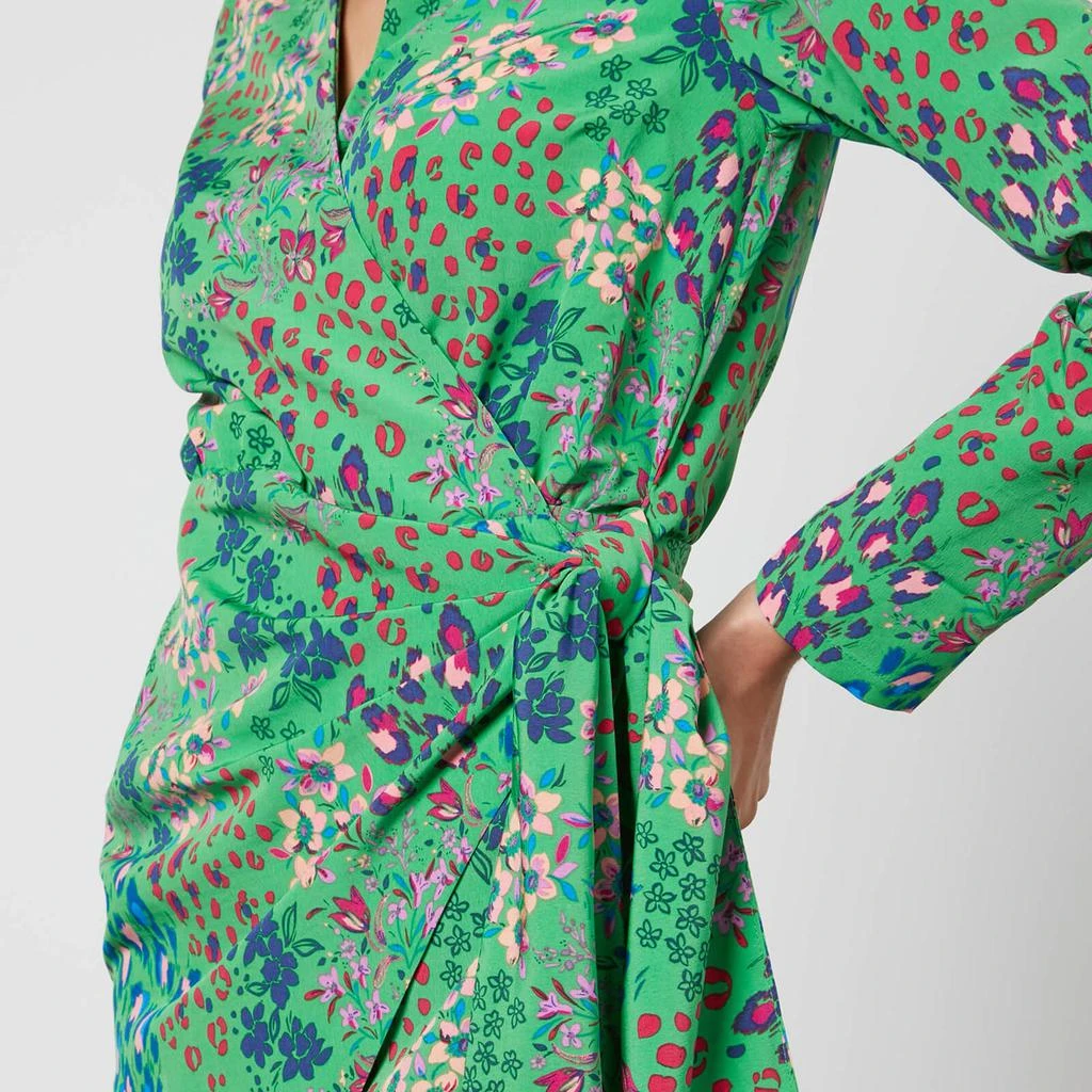 商品Never Fully Dressed|Never Fully Dressed Vienna Animal Print Crepe Wrap Dress,价格¥370,第4张图片详细描述