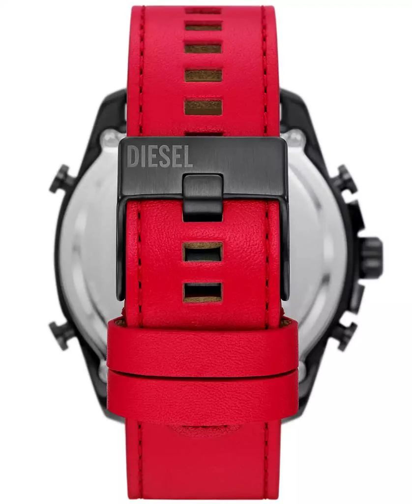 商品Diesel|Men's Mega Chief Digital Red Leather Watch 51mm,价格¥2093,第4张图片详细描述