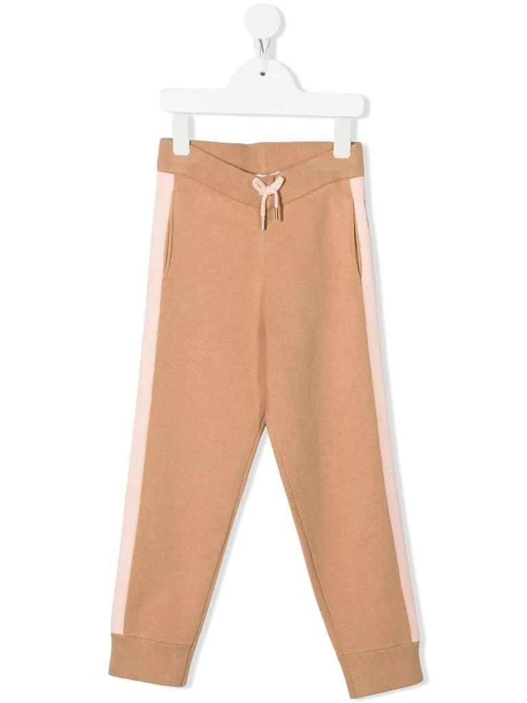 商品Chloé|Chloé Kids Stone Joggers With Contrast Stripes,价格¥1278,第1张图片