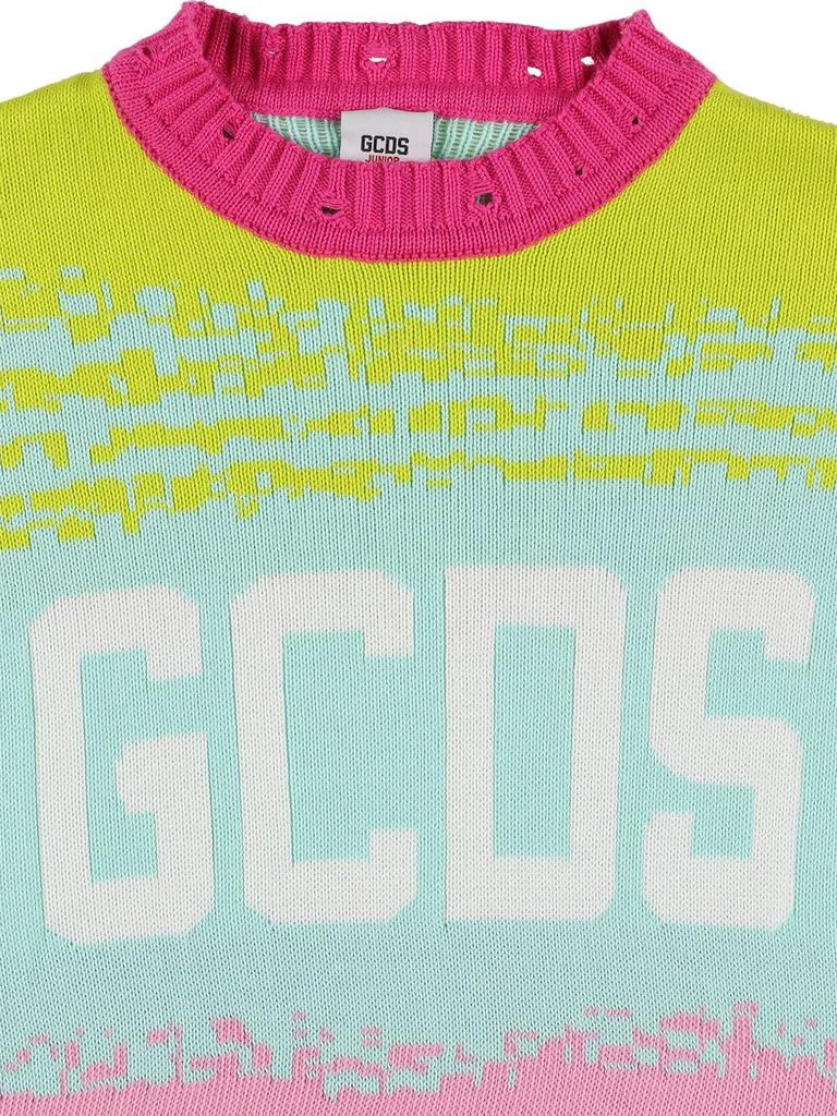 商品GCDS|Intarsia Logo Cotton Knit Sweater,价格¥581,第1张图片详细描述