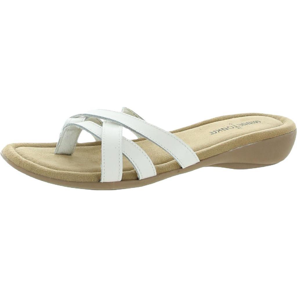 商品Minnetonka|Minnetonka Womens Sunny Leather Flip Flop Thong Sandals,价格¥81-¥214,第3张图片详细描述