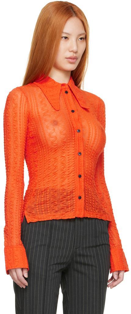 商品Ganni|Orange Recycled Nylon Shirt,价格¥857,第4张图片详细描述