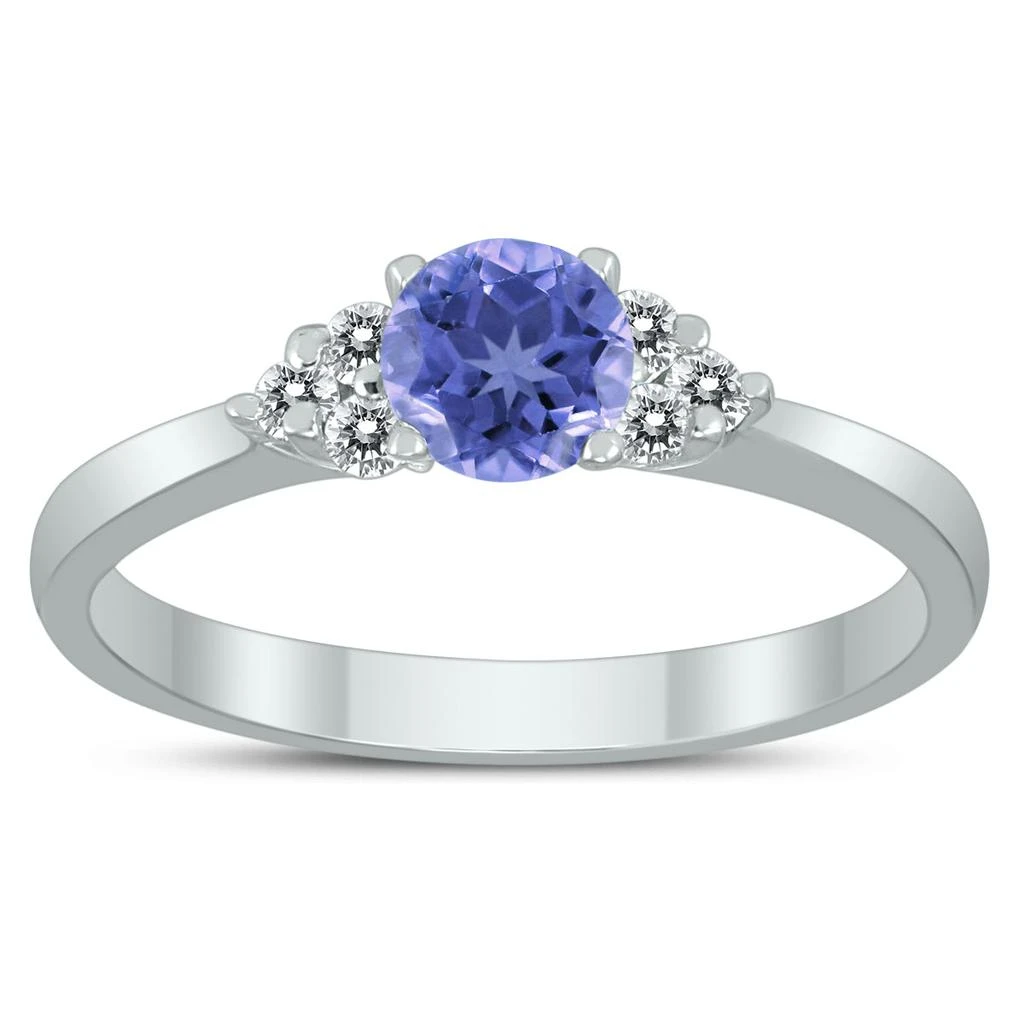 商品SSELECTS|4Mm Tanzanite And Diamond Cynthia Ring In 10K White Gold,价格¥2644,第1张图片