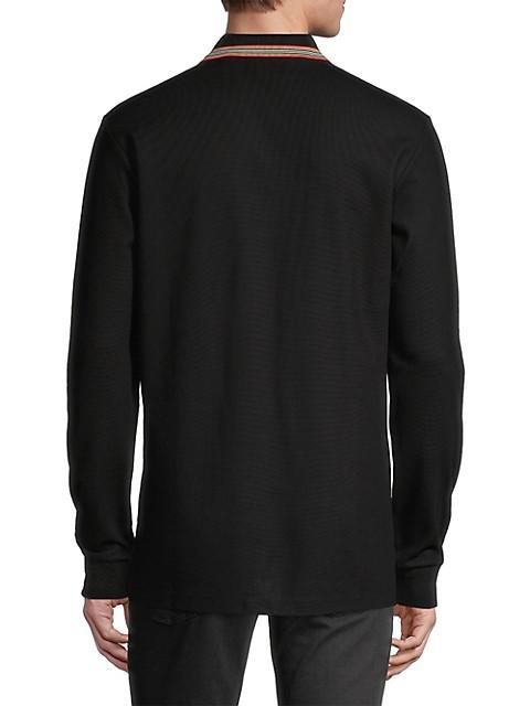 商品Burberry|Pierson Long-Sleeved Polo Shirt,价格¥3846,第7张图片详细描述