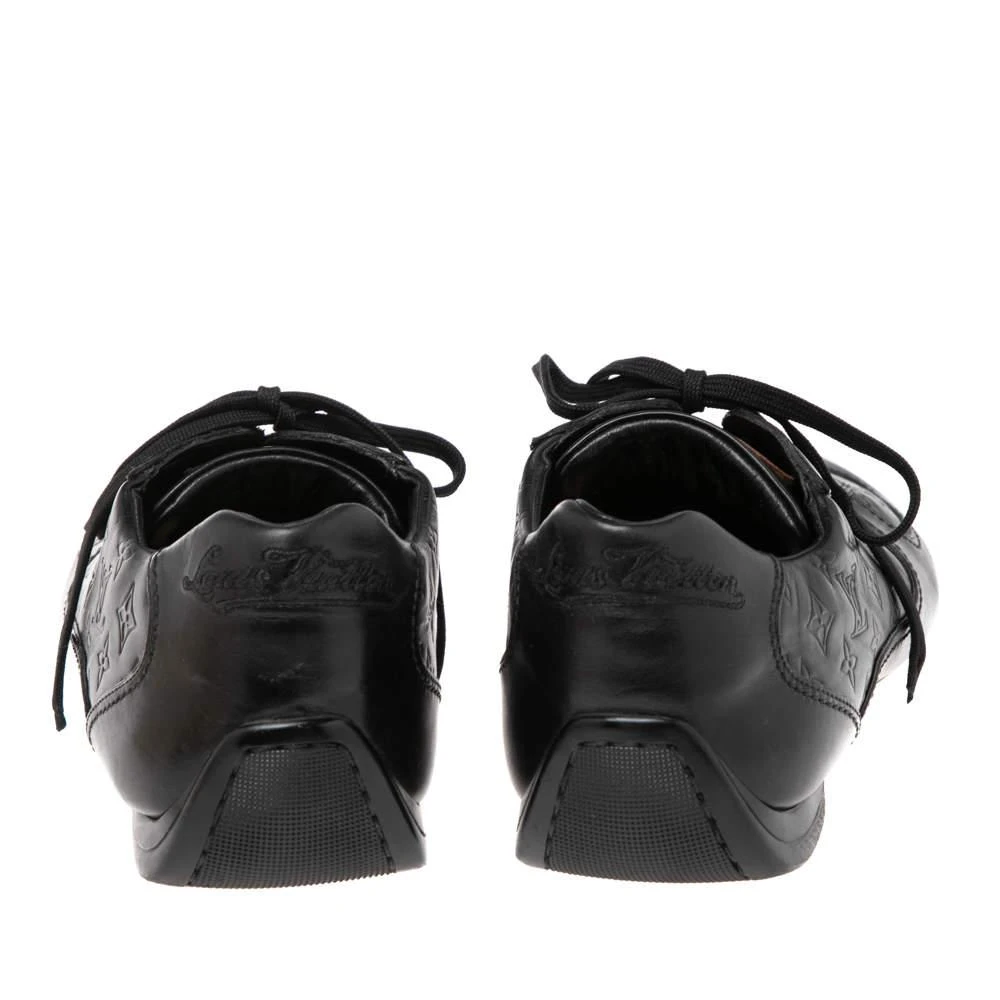 商品[二手商品] Louis Vuitton|Louis Vuitton Black Monogram Embossed Leather Lace Up Sneakers Size 44.5,价格¥2552,第5张图片详细描述