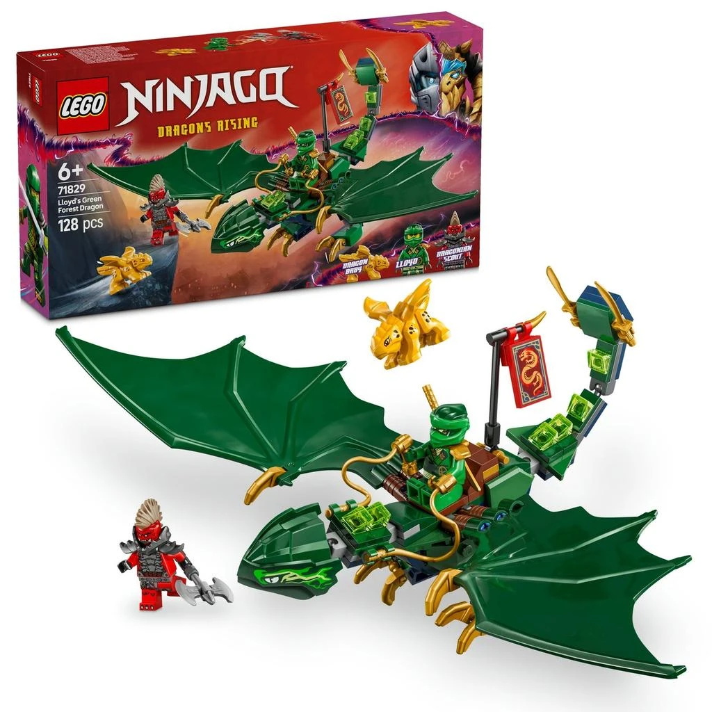 商品LEGO NINJAGO Lloyd’s Green Forest Dragon Toy for Kids 71829,价格¥209,第1张图片