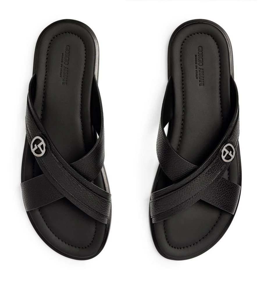 商品Giorgio Armani|Leather Slip-On Sandals,价格¥5187,第2张图片详细描述