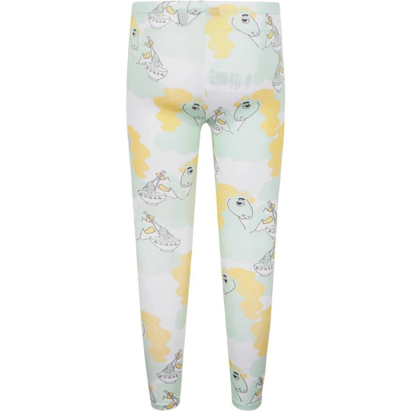 商品Mini Rodini|Unicorn noodles print leggings in light green,价格¥406,第2张图片详细描述