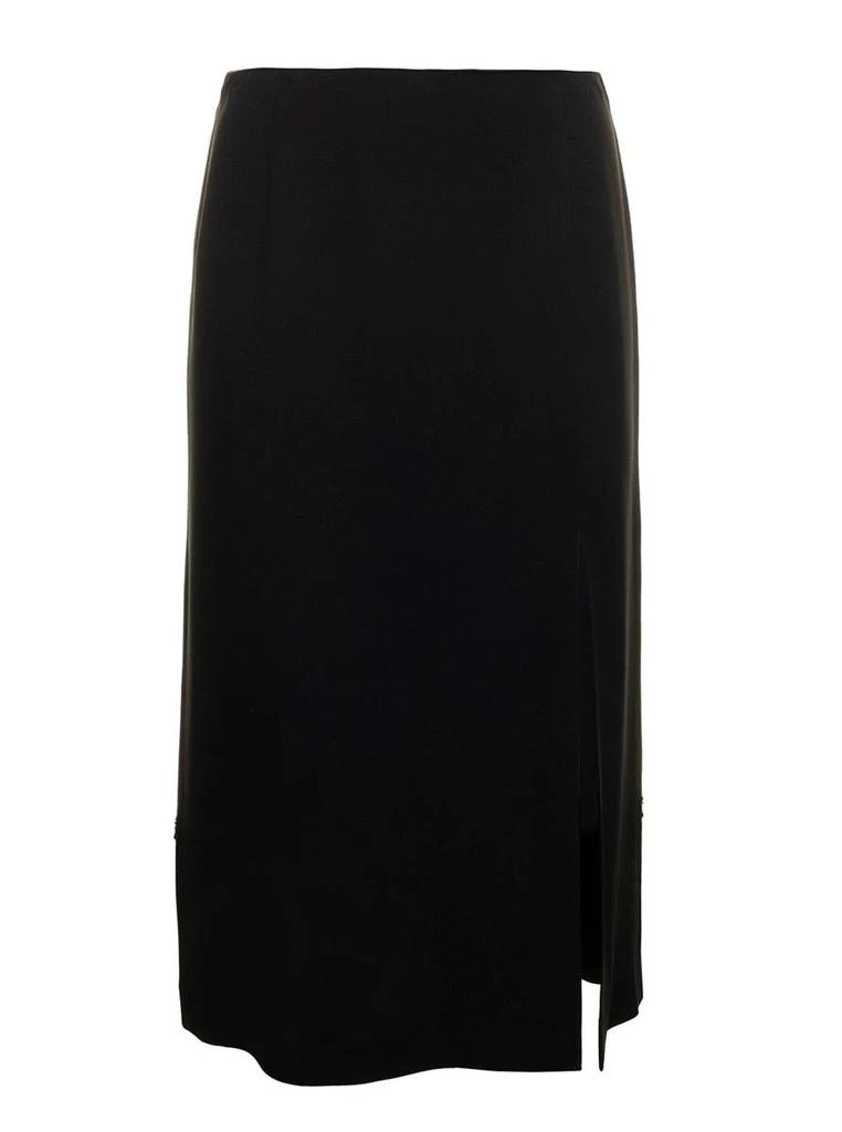 商品RED Valentino|Red Valentino Woman's Black Crepe Evers Satin  Skirt,价格¥1307,第1张图片