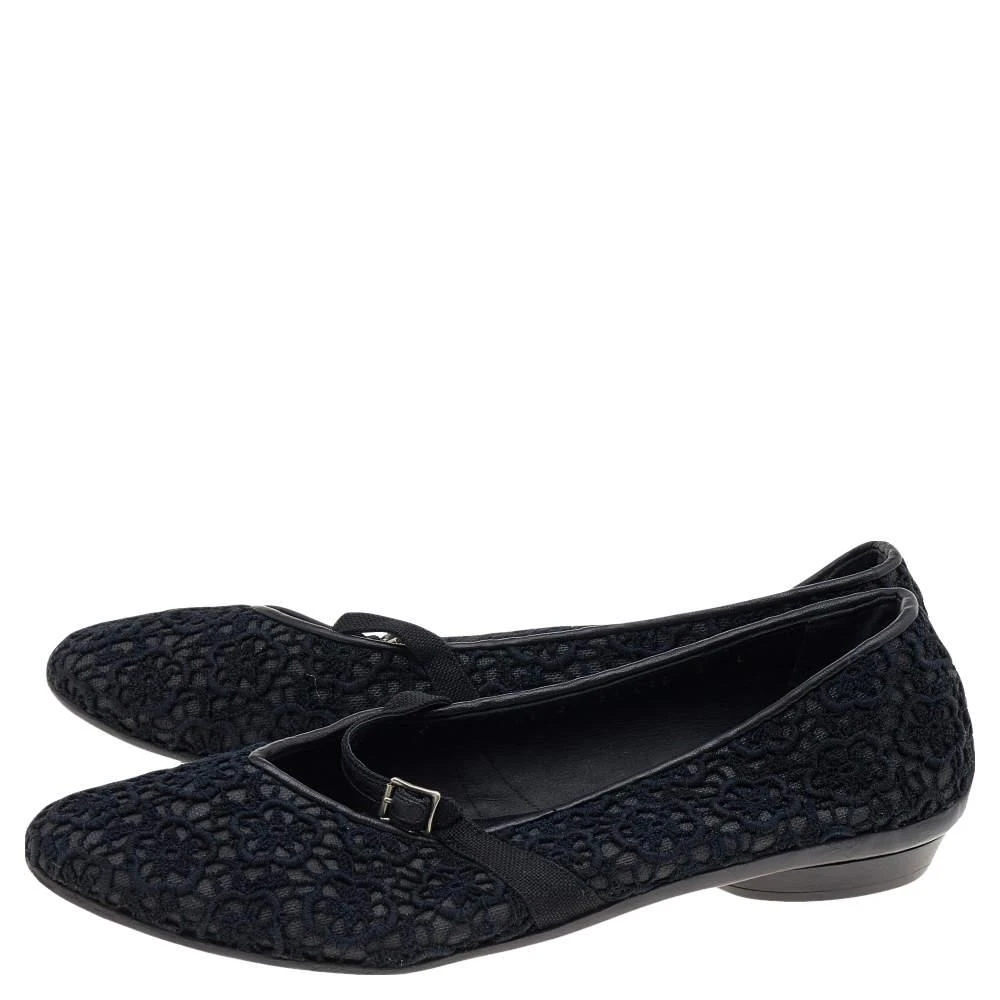 商品[二手商品] Salvatore Ferragamo|Salvatore Ferragamo Black Lace Ballet Flats Size 38.5,价格¥1524,第4张图片详细描述