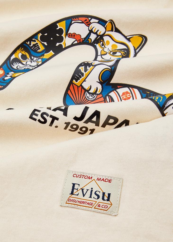 商品Evisu|Fortune Cat Hide-And-Seek printed cotton T-shirt,价格¥749,第7张图片详细描述