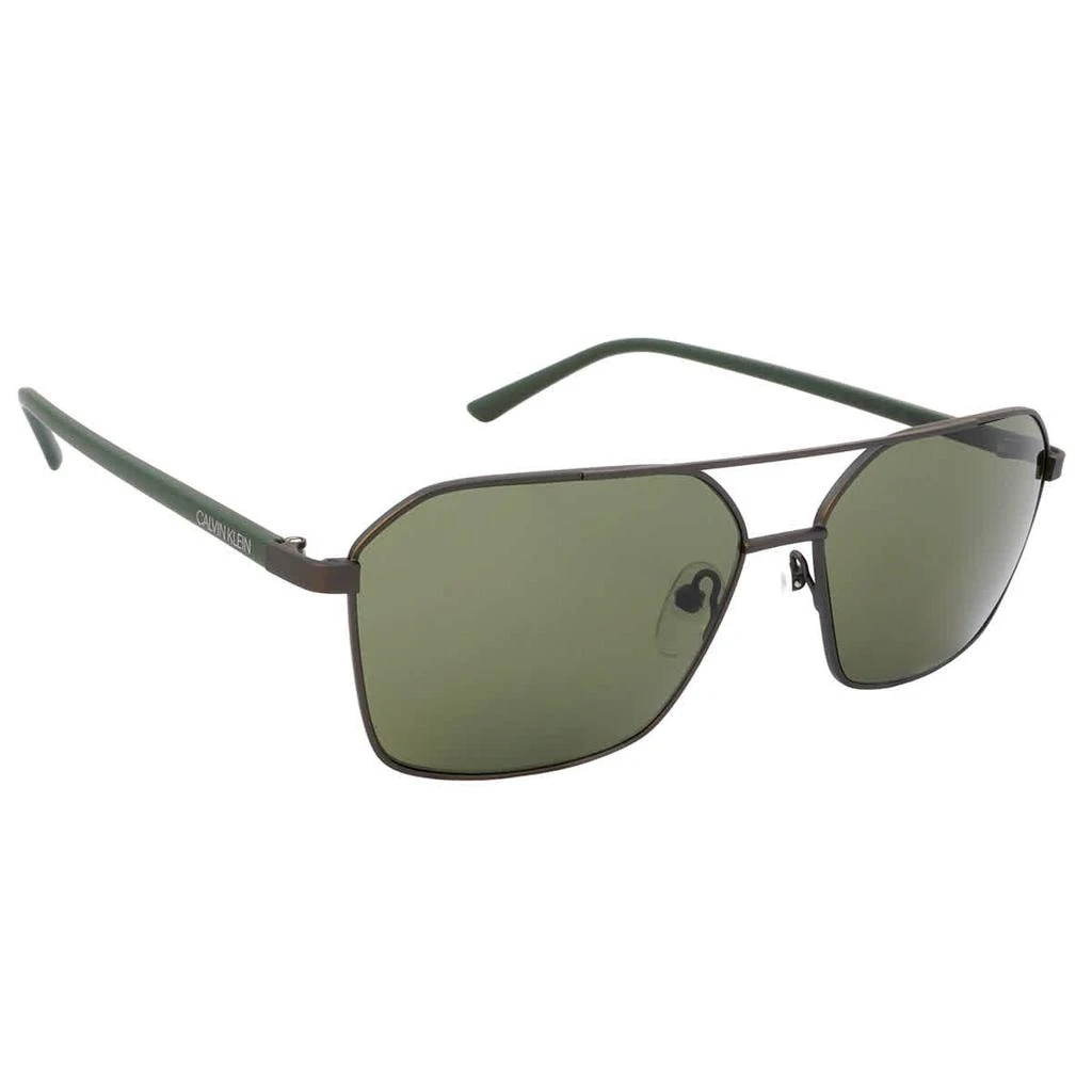 商品Calvin Klein|Calvin Klein Green Navigator Mens Sunglasses CK20300S 009 58,价格¥299,第1张图片