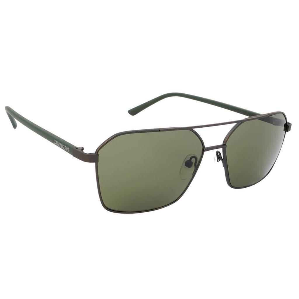 商品Calvin Klein|Calvin Klein Green Navigator Mens Sunglasses CK20300S 009 58,价格¥276,第1张图片
