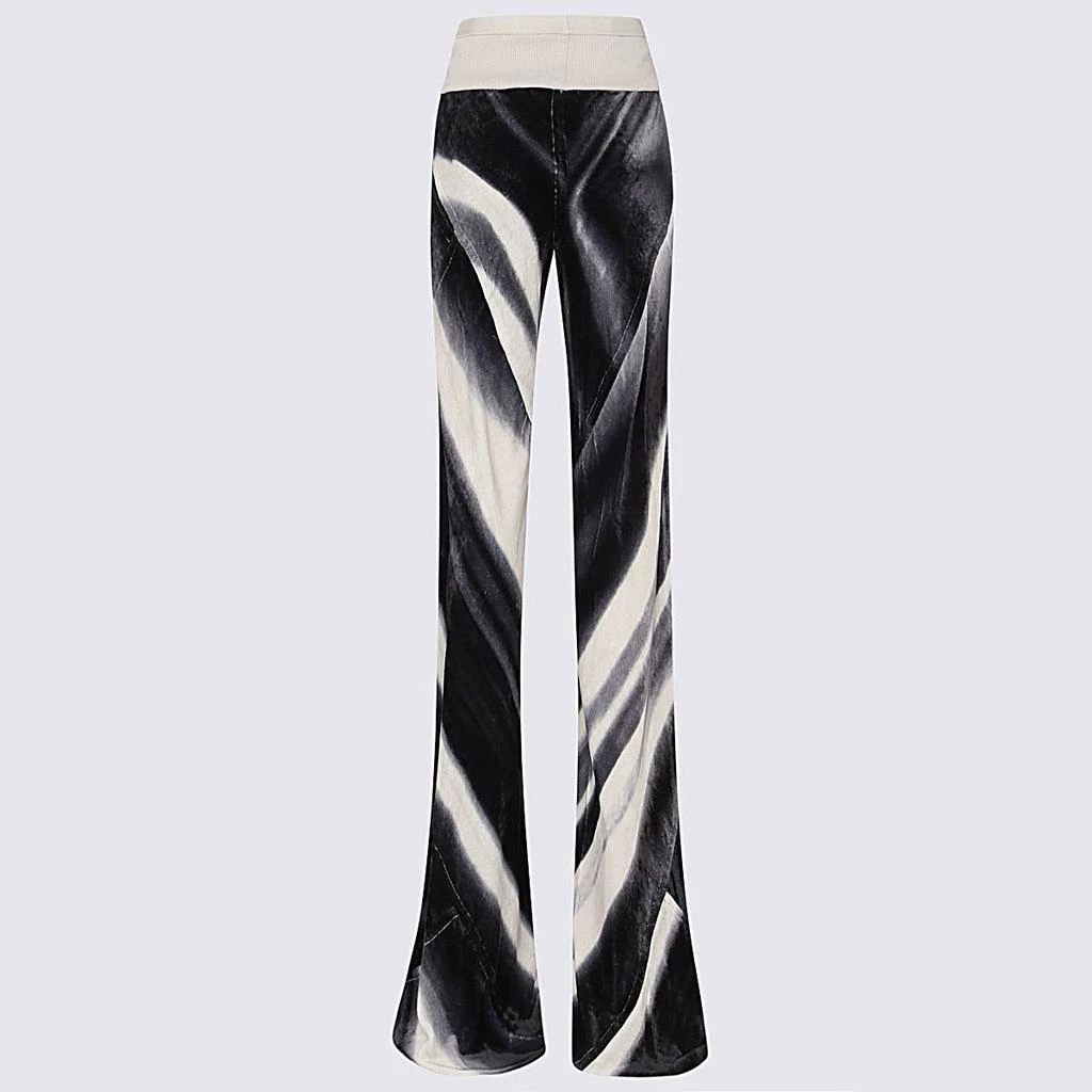 商品Rick Owens|RICK OWENS BLACK AND WHITE VISCOSE AND SILK BLEND PANTS,价格¥4605,第2张图片详细描述