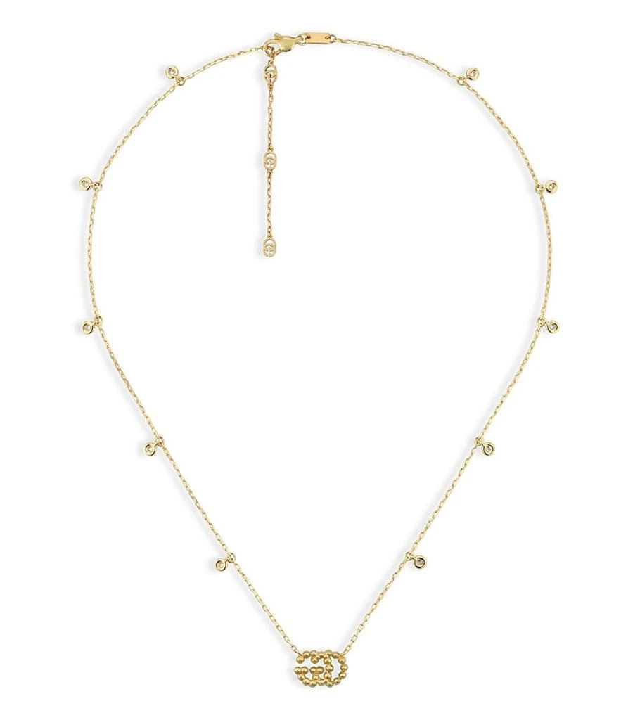 18K Yellow Gold Running G Diamond Pendant Necklace, 14.5" 商品