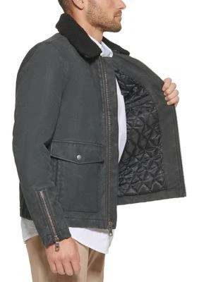 商品Tommy Hilfiger|Hilfiger Faux Leather Sherpa Collar Moto Jacket,价格¥435,第2张图片详细描述