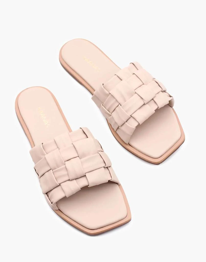 商品Madewell|KAANAS BELINHA BASKETWEAVE ALLOVER LEATHER SLIDE,价格¥1192,第1张图片