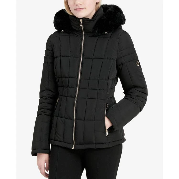 商品Calvin Klein|Faux-Fur-Trim Quilted Coat,价格¥748,第2张图片详细描述