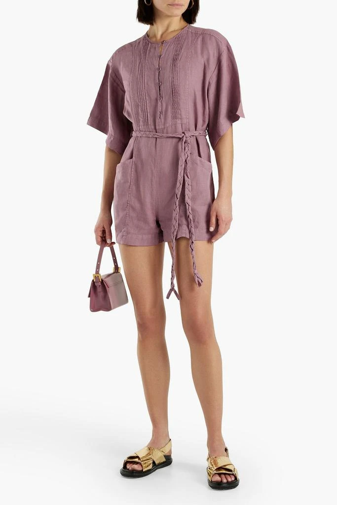 商品Joie|Colin pintucked linen playsuit,价格¥692,第2张图片详细描述