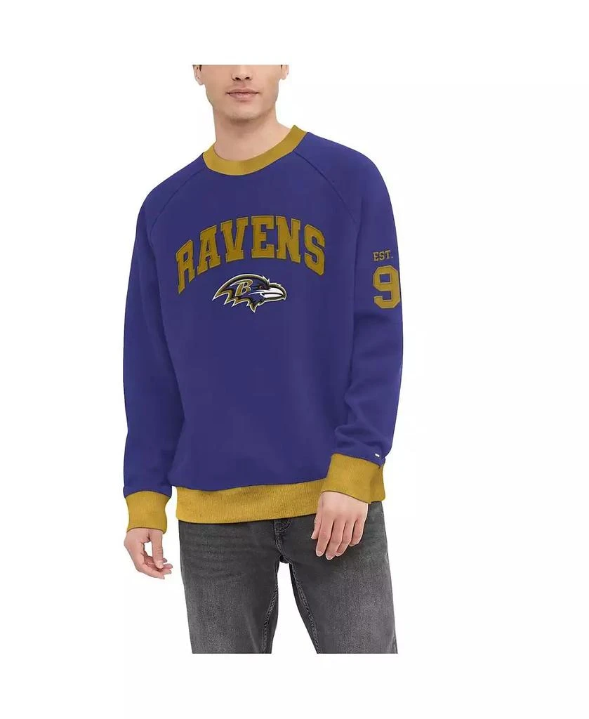 商品Tommy Hilfiger|Men's Purple Baltimore Ravens Reese Raglan Tri-Blend Pullover Sweatshirt,价格¥507,第1张图片