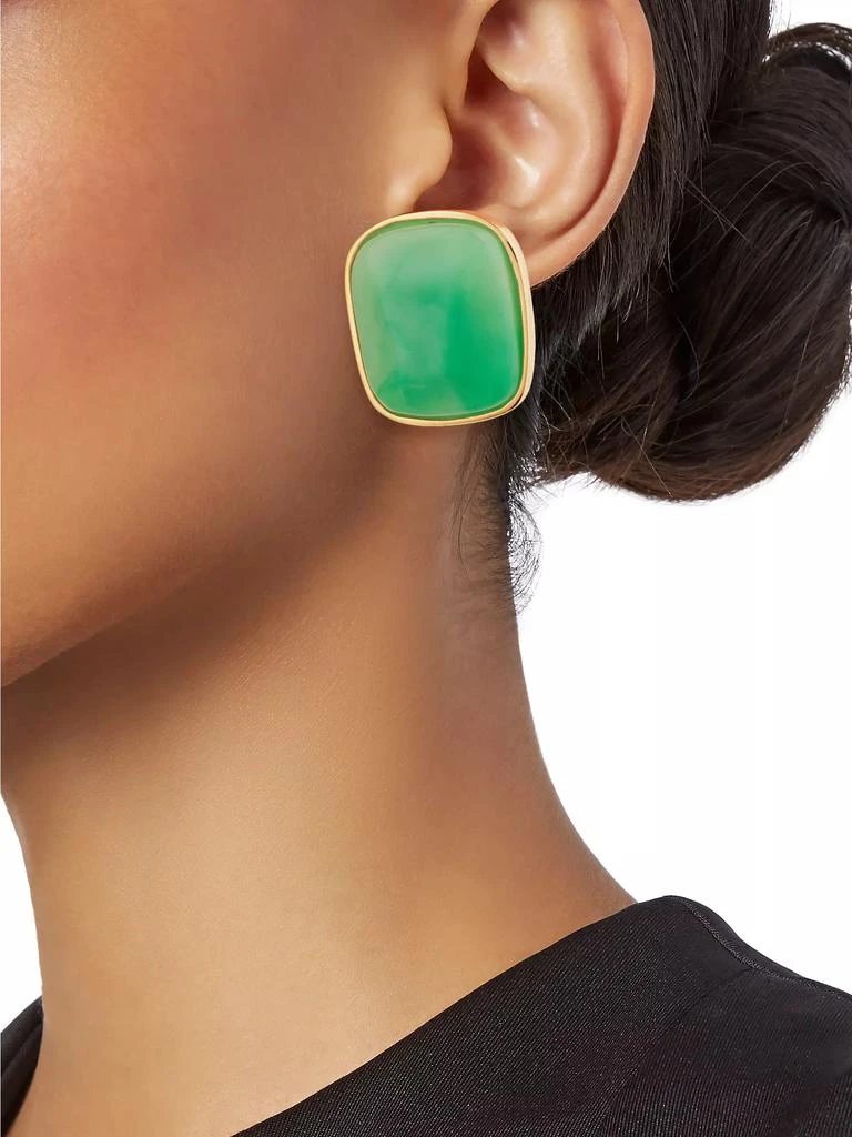 商品Kenneth Jay Lane|Faux Ming Jade Rectangular Clip-On Earrings,价格¥660,第2张图片详细描述