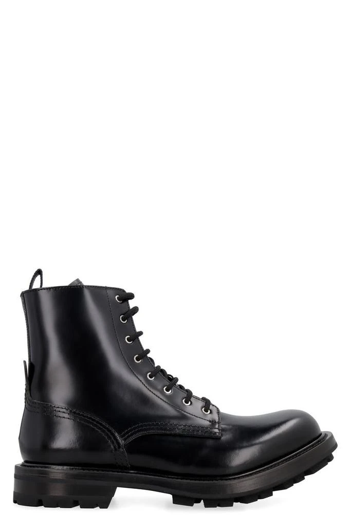 商品Alexander McQueen|ALEXANDER MCQUEEN WANDER LEATHER COMBAT BOOTS,价格¥4160,第1张图片