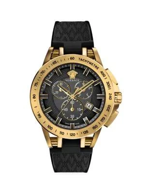 商品Versace|Sport Tech Stainless Steel & Silicone Band Chronograph Watch,价格¥7550,第1张图片